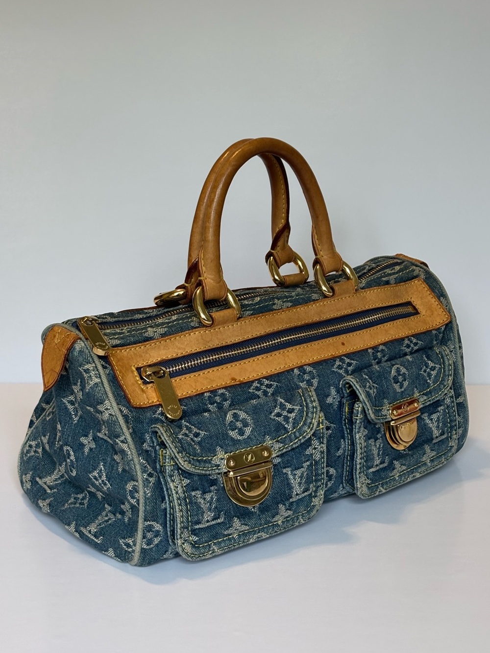 2005 Vintage Louis Vuitton Denim Neo Speedy - Picture 2 of 9